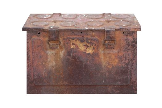 Rusty box isolated in white