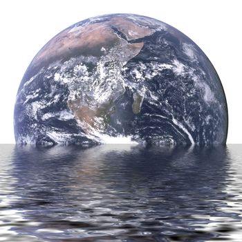 Planet earth is sinking due to global warming 

