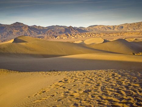 Death Valley dunes in last of daylight
