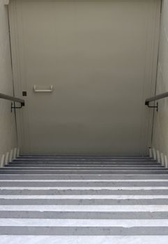 Underground stairway and door