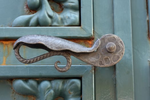 Vintage door handle close up