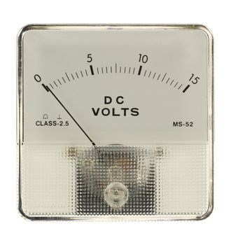 Voltmeter isolated in white