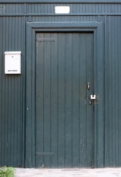 Wooden warehouse door