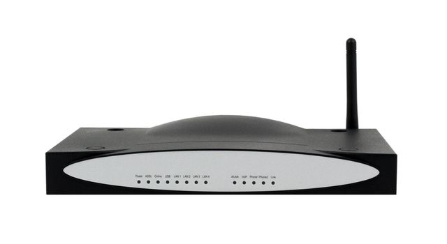 Wireless router isolated in white