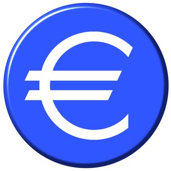 Euro button isolated in white