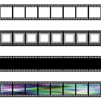 Film strips isolated in white