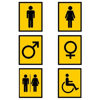 Gender signs isolated in white