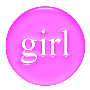 Girl badge isolated in white