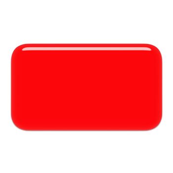 Red glass button isolated in white