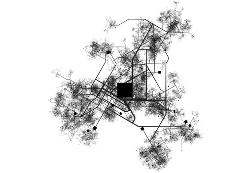 Transport System Map Blueprint of a City