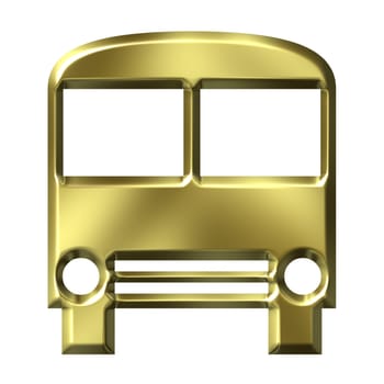 Golden bus isolated in white