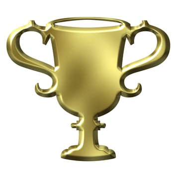 Golden cup isolated in white