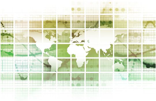 Global Network Concept as a Illustration Art