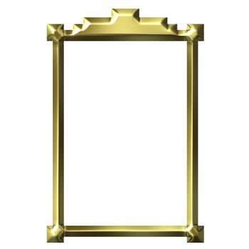 3d golden frame isolated in white