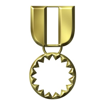Golden medal of honour isolated in white