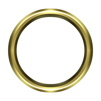 3d golden ring isolated in white