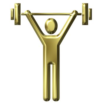 3d golden weight lifter