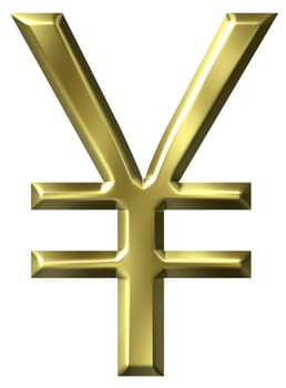 3d golden yen symbol isolated in white