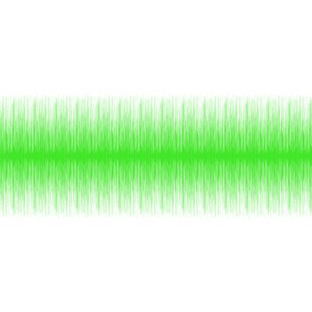 Green audio wave isolated in white