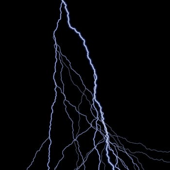 Lighting bolts isolated in black