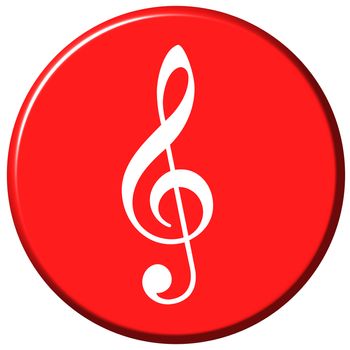 Music button isolated in white