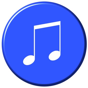 Music button isolated in white