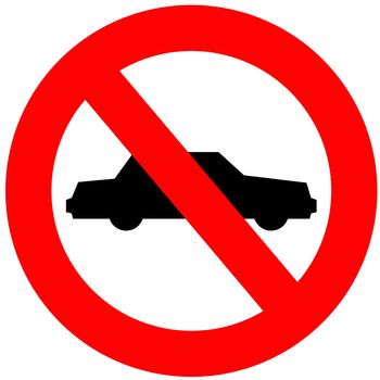 No cars allowed sign