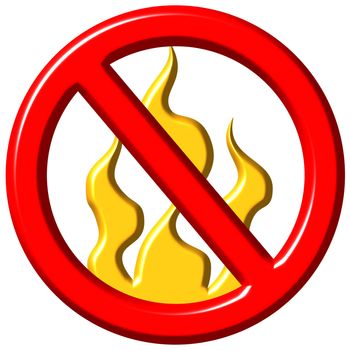 No fire sign isolated in white