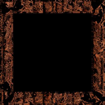 Grunge wooden frame isolated in black