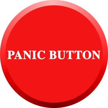 Panic button isolated in white