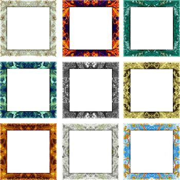 Picture frames isolated in white