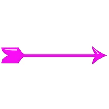 Pink arrow isolated in white