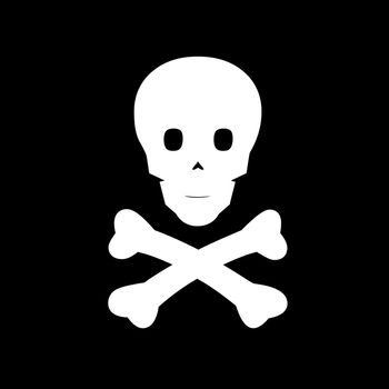 Pirate emblem in black and white