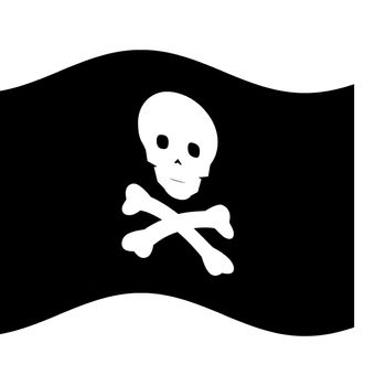 Pirate flag isolated in white