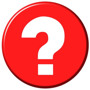 Question button isolated in white