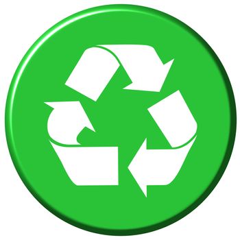 Recycle button isolated in white