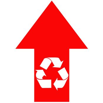 Recycling arrow isolated in white