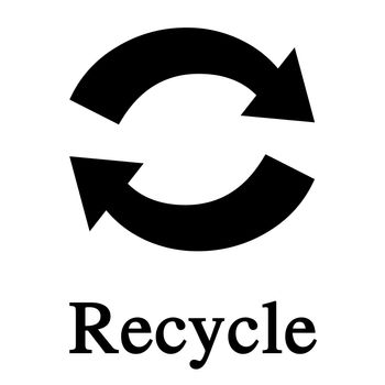 Recycle sign in black and white