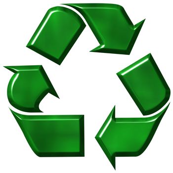 Recycling symbol isolated in white