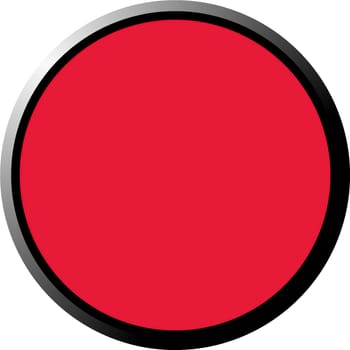 Red 3d button isolated in white