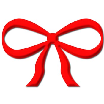 Red bow isolated in white