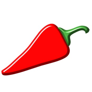 Red hot chili pepper isolated in white