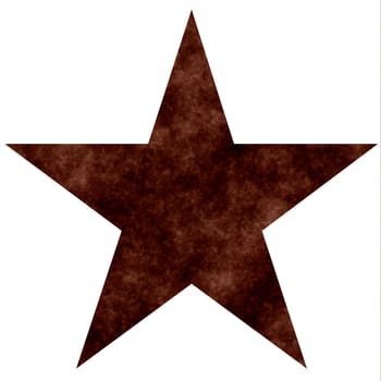 Rusty star isolated in white