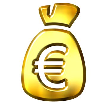 Sack full of Euros isolated in white