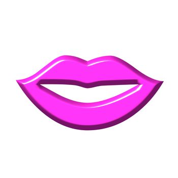 3d sexy pink lips isolated in white