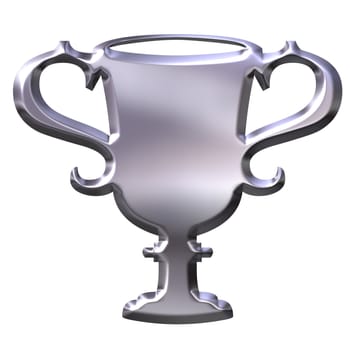 3d silver cup isolated in white