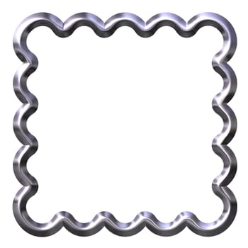 3d silver curled frame isolated in white