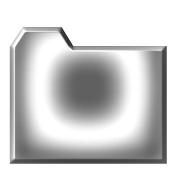 3d silver folder isolated in white