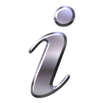 3d silver information symbol isolated in white