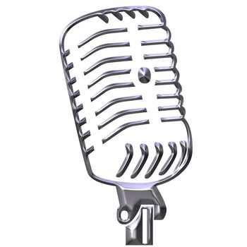 Silver microphone isolated in white